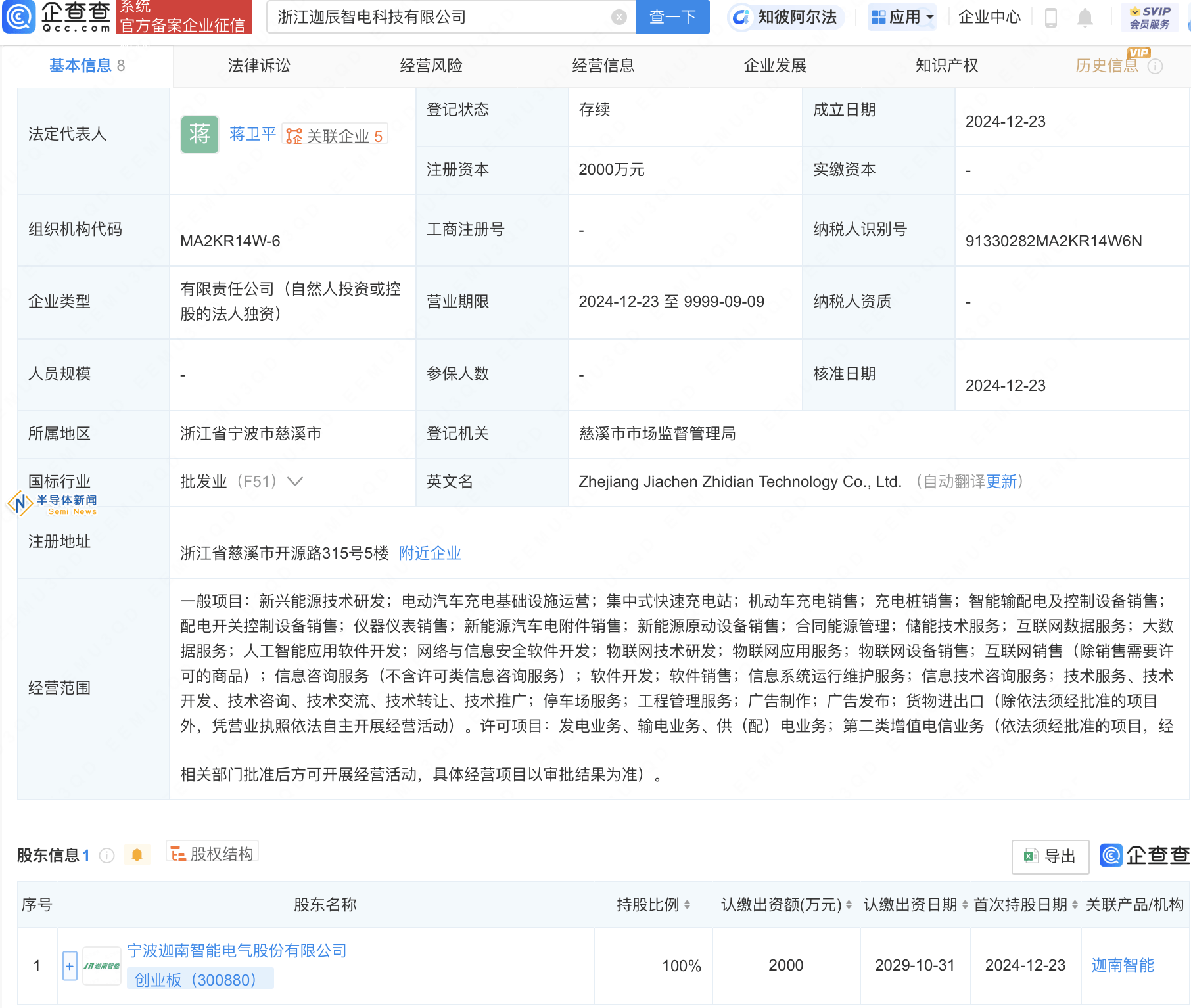 迦南智能全资控股新公司，涉足物联网技术研发与应用