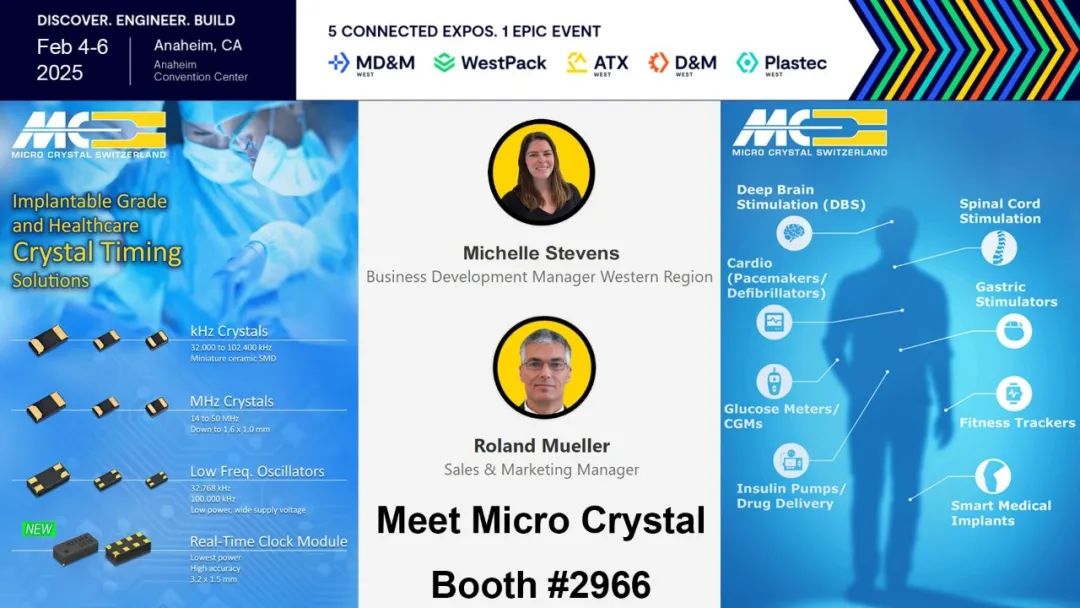 MD&M West展会：Micro Crystal携创新定时元件，共绘医疗科技新蓝图